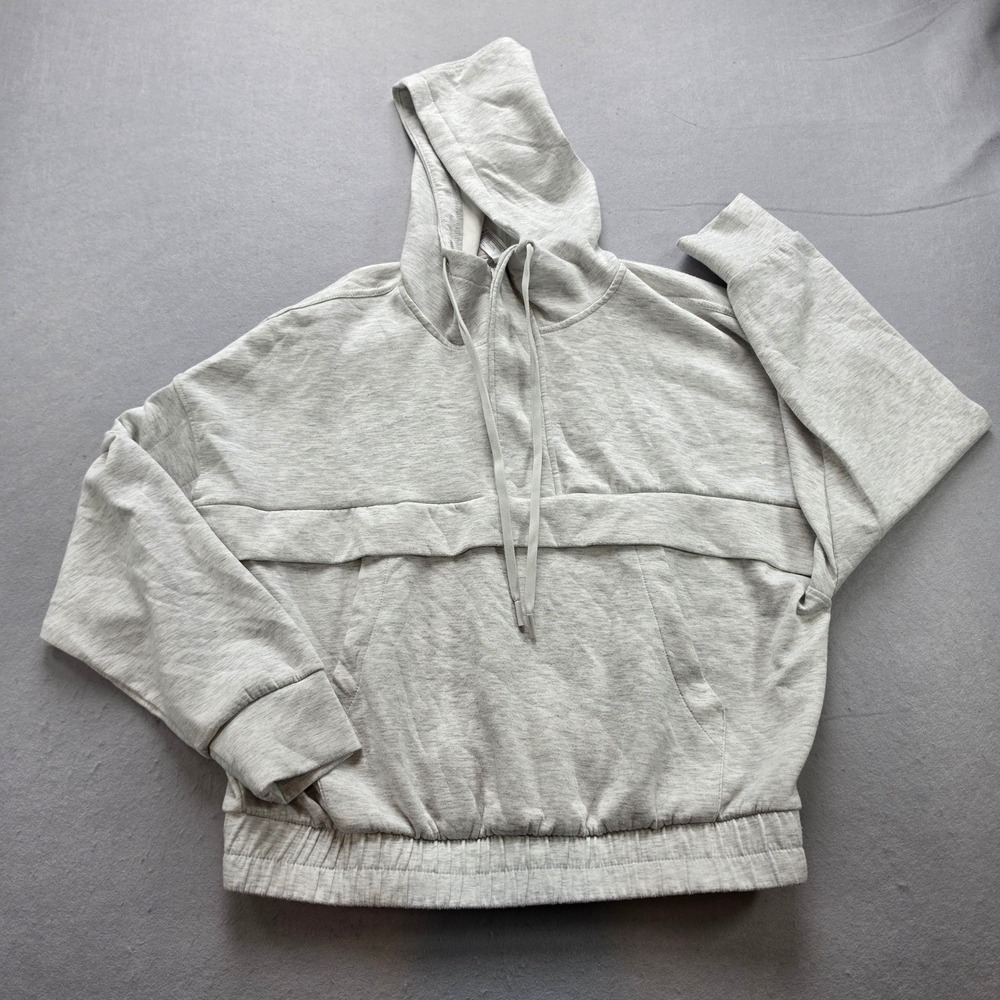 Yogalicious Scuba Venice Half Zip Hoodie Gray Cropped Sweatshirt Womens Small